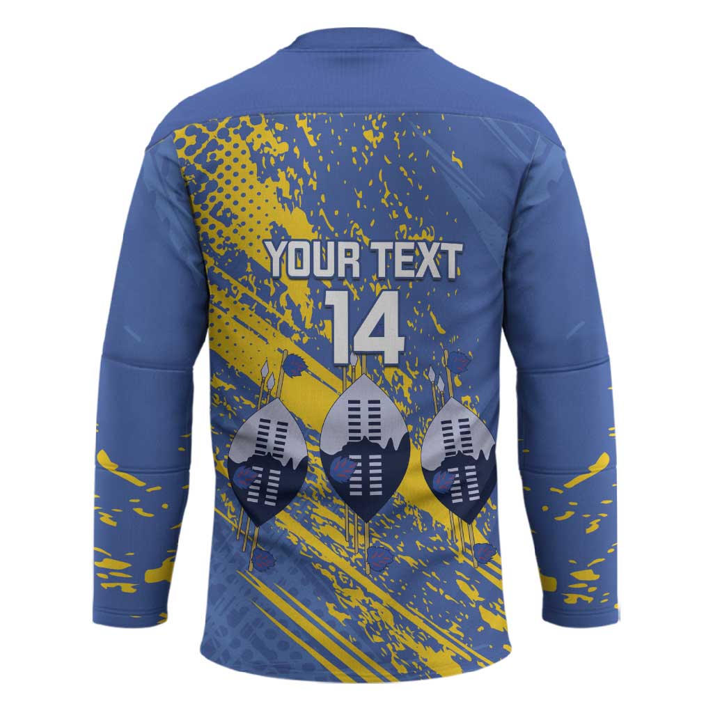 Eswatini Football Custom Hockey Jersey Sihlangu Semnikati Blue