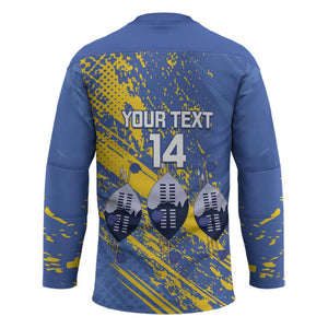 Eswatini Football Custom Hockey Jersey Sihlangu Semnikati Blue