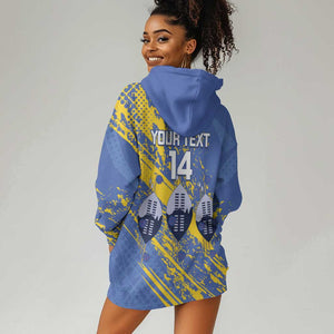 Eswatini Football Custom Hoodie Dress Sihlangu Semnikati Blue - African Pride