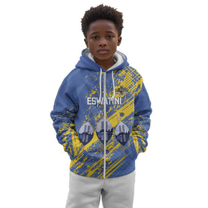 Eswatini Football Custom Kid Hoodie Sihlangu Semnikati Blue - African Pride