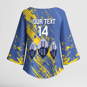 Eswatini Football Custom Kimono Sleeve Blouse Sihlangu Semnikati Blue