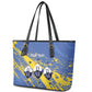 Eswatini Football Custom Leather Tote Bag Sihlangu Semnikati Blue - African Pride
