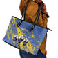 Eswatini Football Custom Leather Tote Bag Sihlangu Semnikati Blue - African Pride