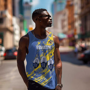 Eswatini Football Custom Men Tank Top Sihlangu Semnikati Blue - African Pride