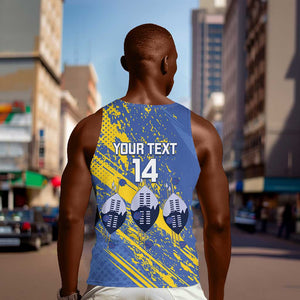 Eswatini Football Custom Men Tank Top Sihlangu Semnikati Blue - African Pride