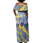 Eswatini Football Custom Off Shoulder Maxi Dress Sihlangu Semnikati Blue - African Pride
