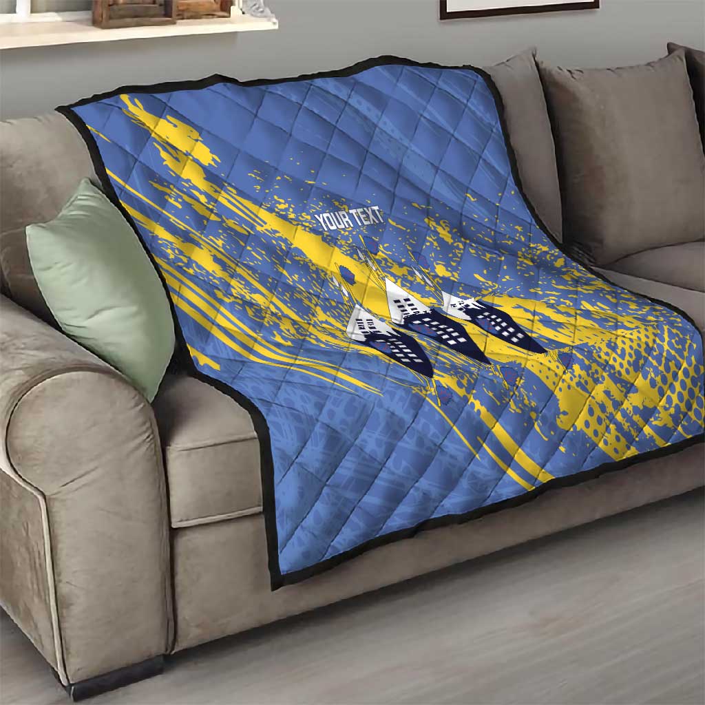 Eswatini Football Custom Quilt Sihlangu Semnikati Blue - African Pride