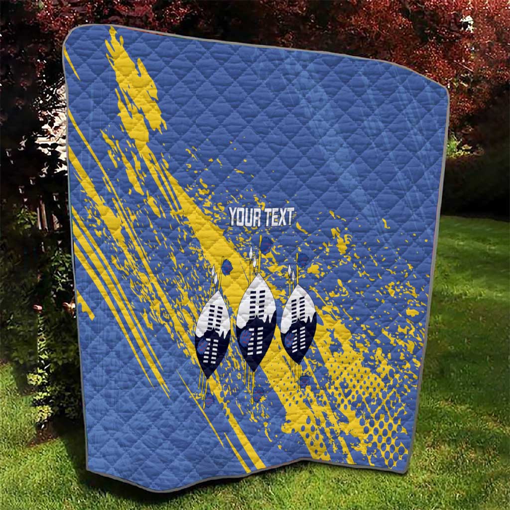 Eswatini Football Custom Quilt Sihlangu Semnikati Blue - African Pride