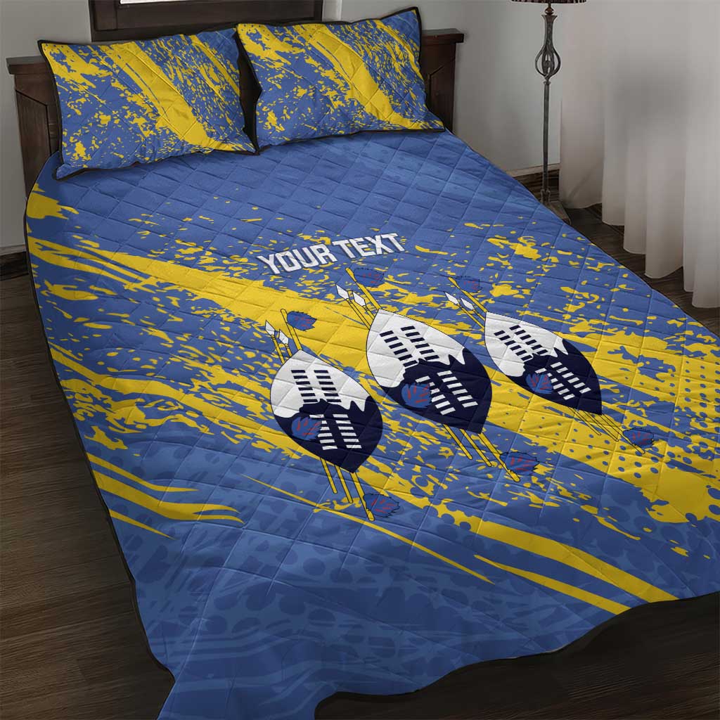 Eswatini Football Custom Quilt Bed Set Sihlangu Semnikati Blue - African Pride