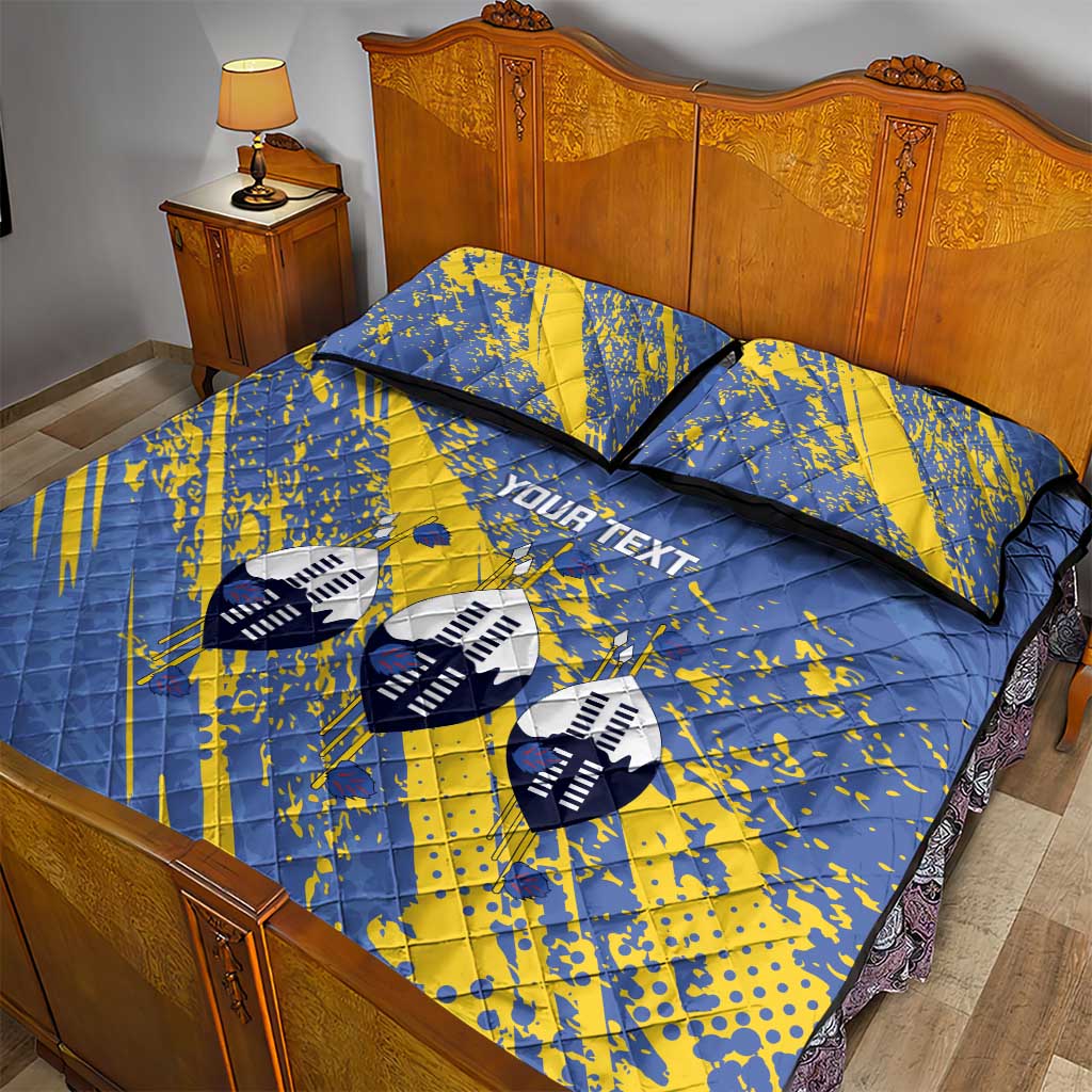Eswatini Football Custom Quilt Bed Set Sihlangu Semnikati Blue - African Pride