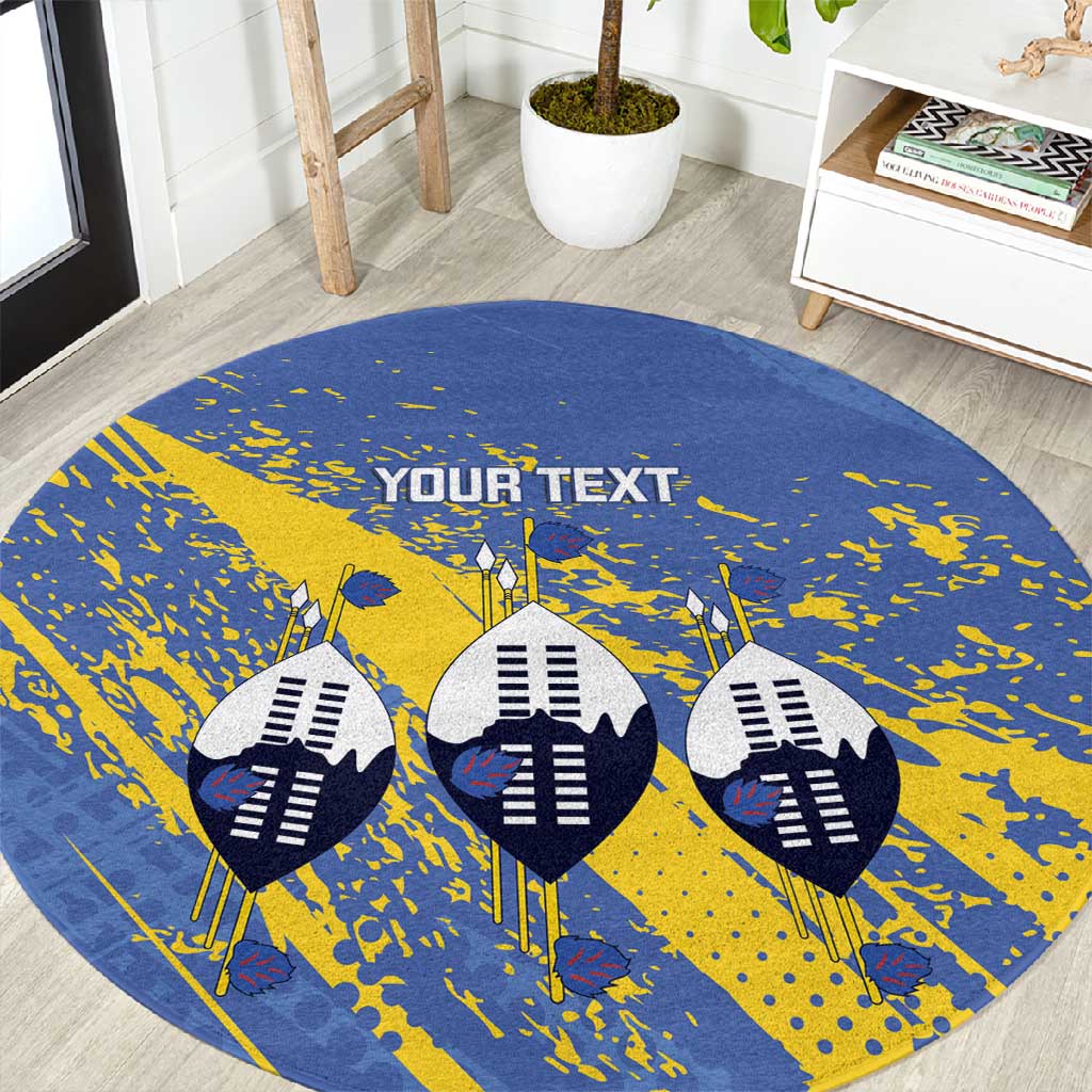 Eswatini Football Custom Round Carpet Sihlangu Semnikati Blue - African Pride