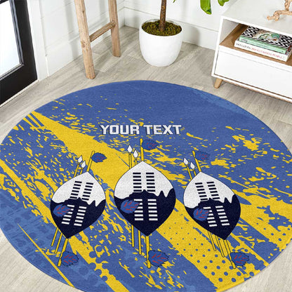 Eswatini Football Custom Round Carpet Sihlangu Semnikati Blue - African Pride