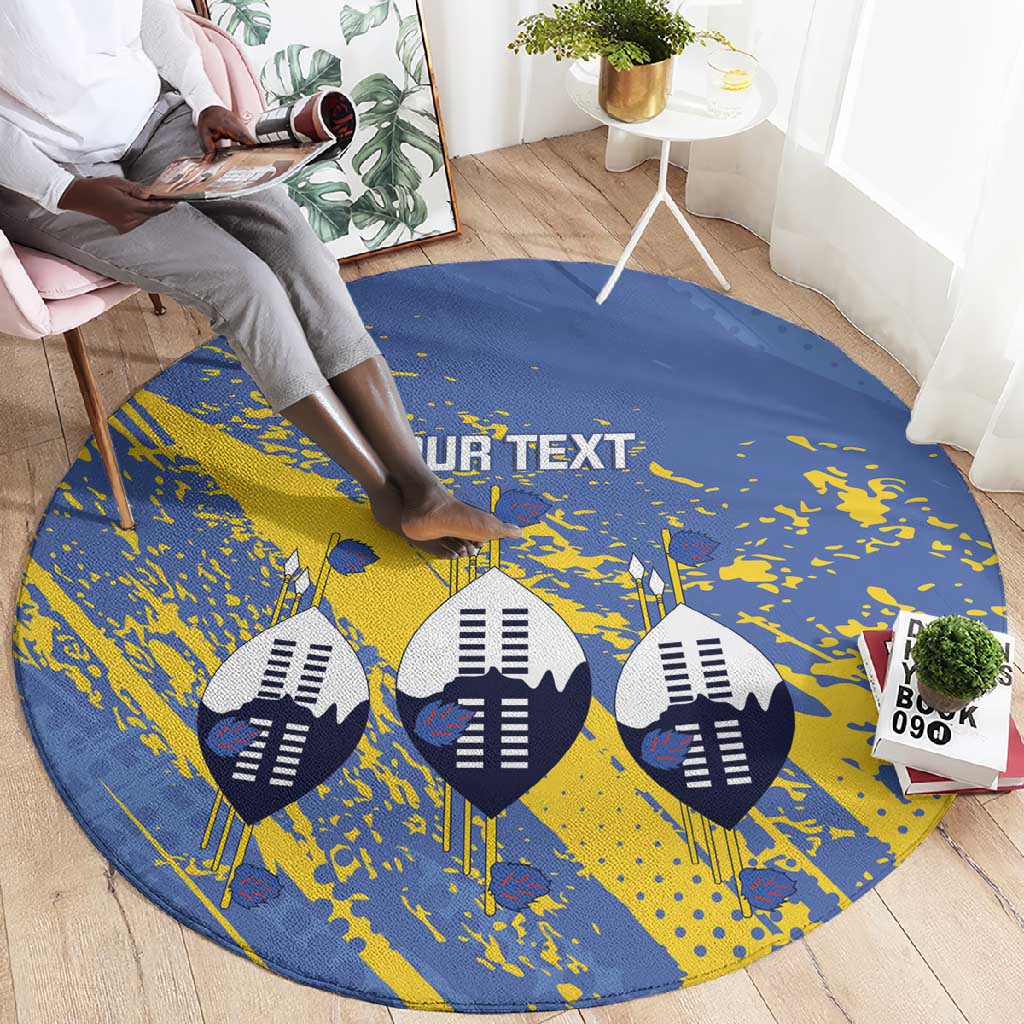 Eswatini Football Custom Round Carpet Sihlangu Semnikati Blue - African Pride