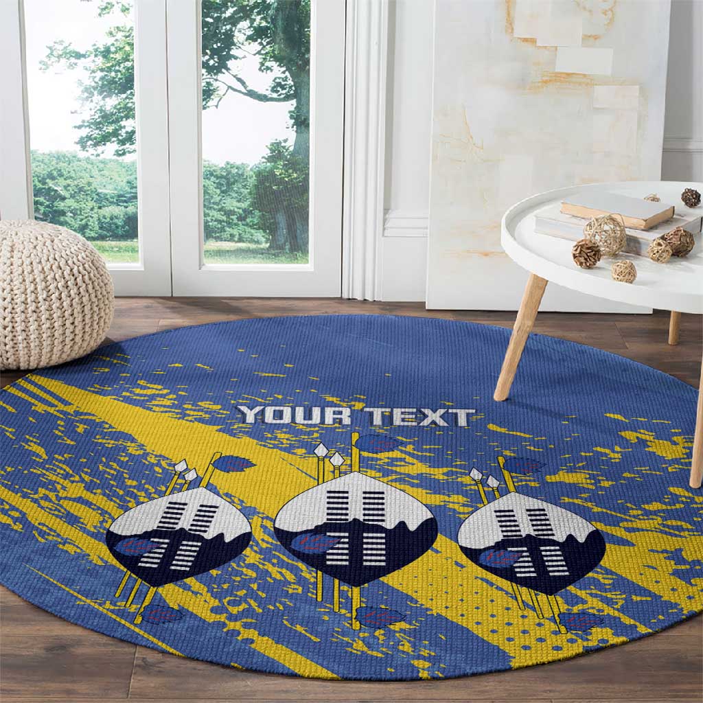 Eswatini Football Custom Round Carpet Sihlangu Semnikati Blue - African Pride