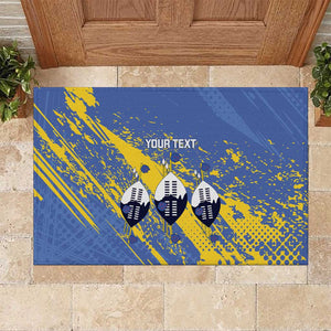 Eswatini Football Custom Rubber Doormat Sihlangu Semnikati Blue - African Pride