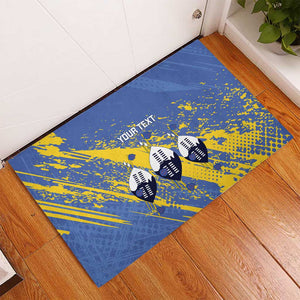 Eswatini Football Custom Rubber Doormat Sihlangu Semnikati Blue - African Pride