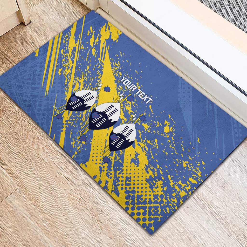 Eswatini Football Custom Rubber Doormat Sihlangu Semnikati Blue - African Pride