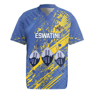 Eswatini Football Custom Rugby Jersey Sihlangu Semnikati Blue - African Pride