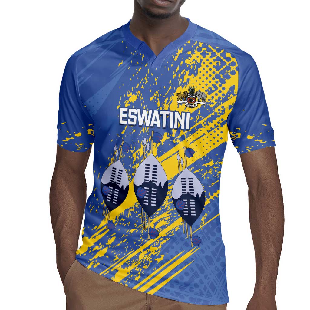 Eswatini Football Custom Rugby Jersey Sihlangu Semnikati Blue - African Pride
