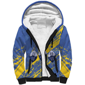 Eswatini Football Custom Sherpa Hoodie Sihlangu Semnikati Blue - African Pride