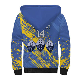 Eswatini Football Custom Sherpa Hoodie Sihlangu Semnikati Blue - African Pride