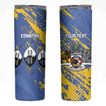 Eswatini Football Custom Skinny Tumbler Sihlangu Semnikati Blue - African Pride