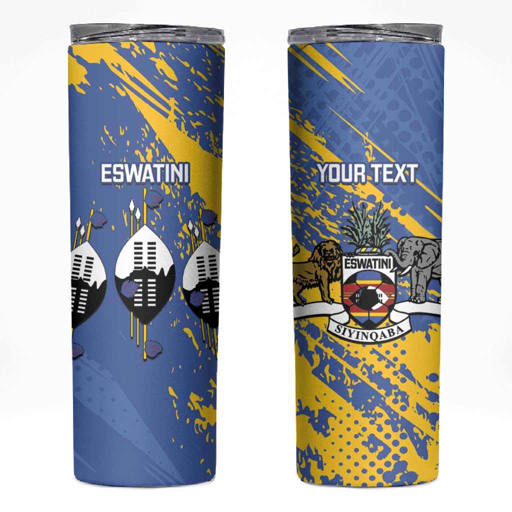 Eswatini Football Custom Skinny Tumbler Sihlangu Semnikati Blue - African Pride
