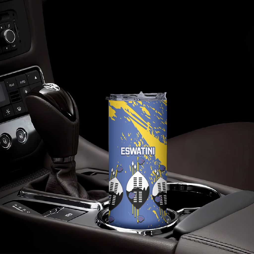 Eswatini Football Custom Skinny Tumbler Sihlangu Semnikati Blue - African Pride