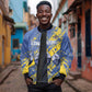 Eswatini Football Custom Sleeve Zip Bomber Jacket Sihlangu Semnikati Blue - African Pride