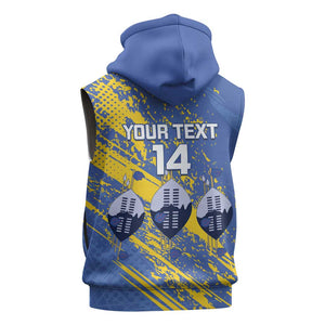 Eswatini Football Custom Sleeveless Hoodie Sihlangu Semnikati Blue - African Pride