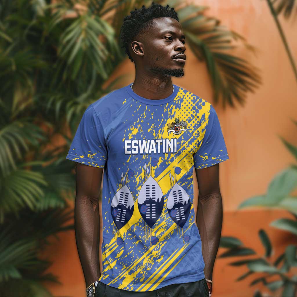 Eswatini Football Custom T shirt Sihlangu Semnikati Blue - African Pride