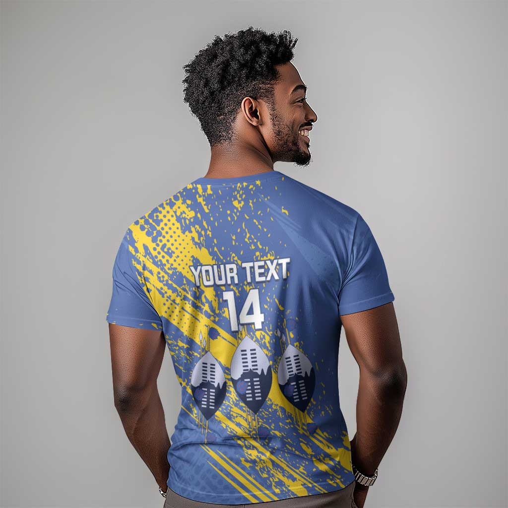 Eswatini Football Custom T shirt Sihlangu Semnikati Blue - African Pride
