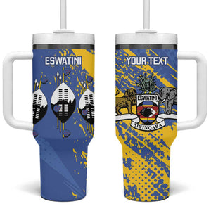 Eswatini Football Custom Tumbler With Handle Sihlangu Semnikati Blue - African Pride