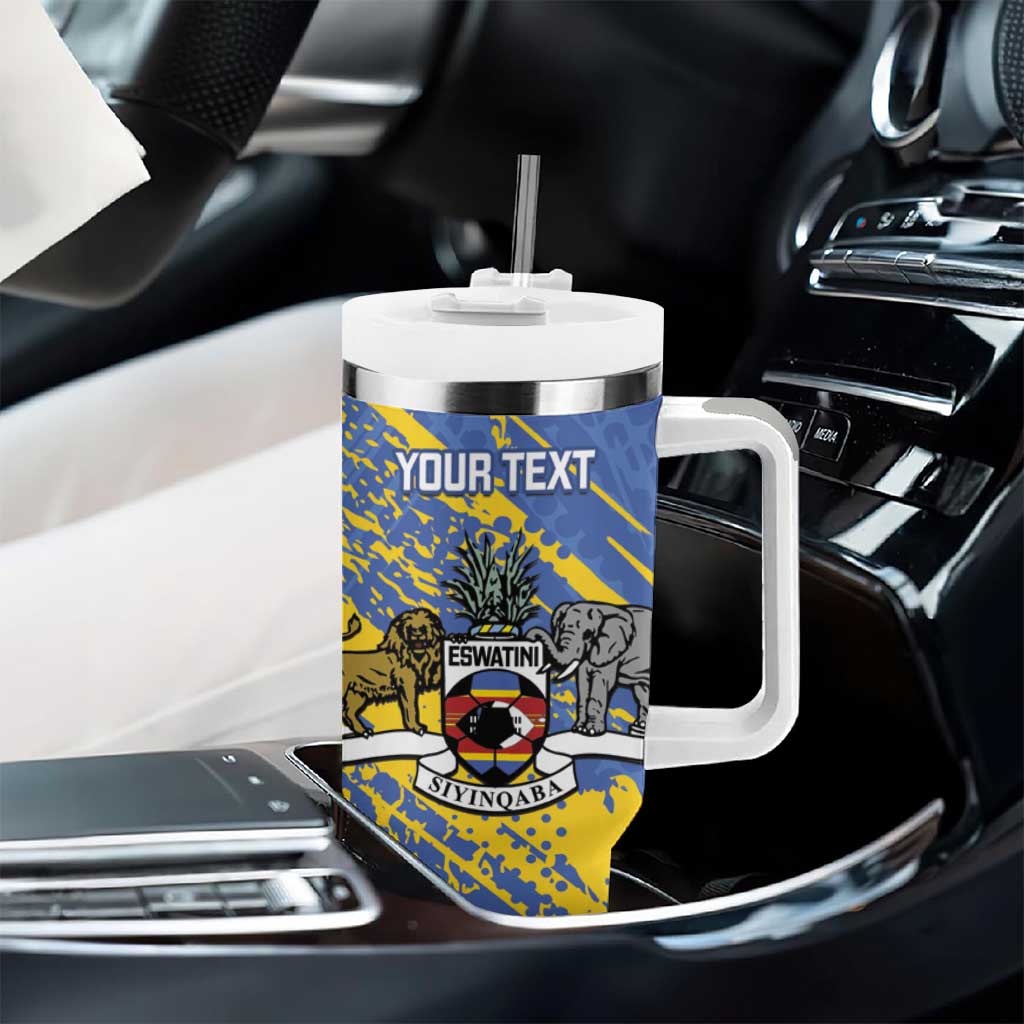 Eswatini Football Custom Tumbler With Handle Sihlangu Semnikati Blue - African Pride