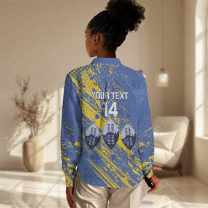 Eswatini Football Custom Women Casual Shirt Sihlangu Semnikati Blue - African Pride