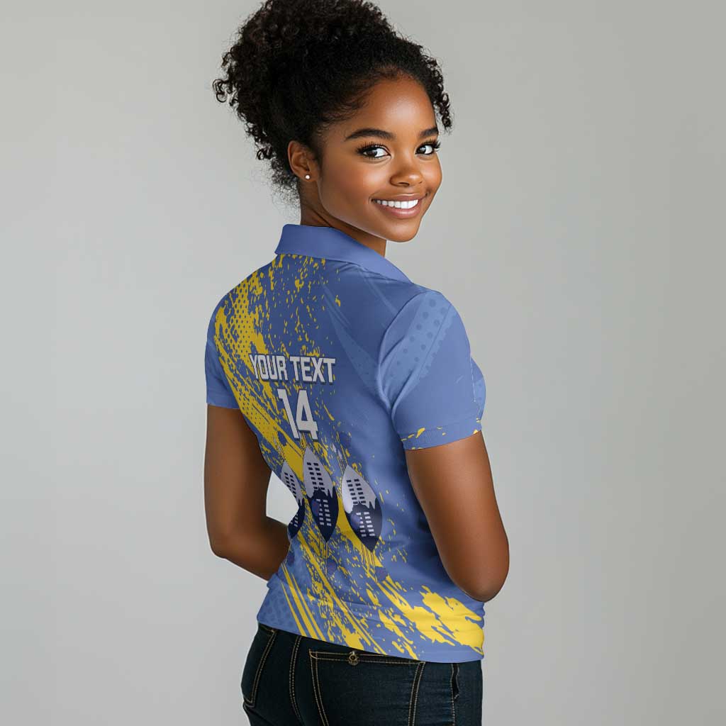 Eswatini Football Custom Women Polo Shirt Sihlangu Semnikati Blue - African Pride