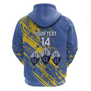 Eswatini Football Custom Zip Hoodie Sihlangu Semnikati Blue - African Pride