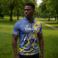 Eswatini Football Custom Zipper Polo Shirt Sihlangu Semnikati Blue