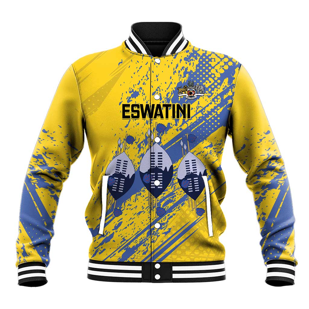 Eswatini Football Custom Baseball Jacket Sihlangu Semnikati Yellow - African Pride