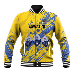 Eswatini Football Custom Baseball Jacket Sihlangu Semnikati Yellow - African Pride