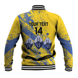 Eswatini Football Custom Baseball Jacket Sihlangu Semnikati Yellow - African Pride