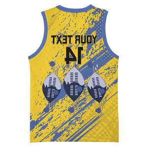 Eswatini Football Custom Basketball Jersey Sihlangu Semnikati Yellow - African Pride