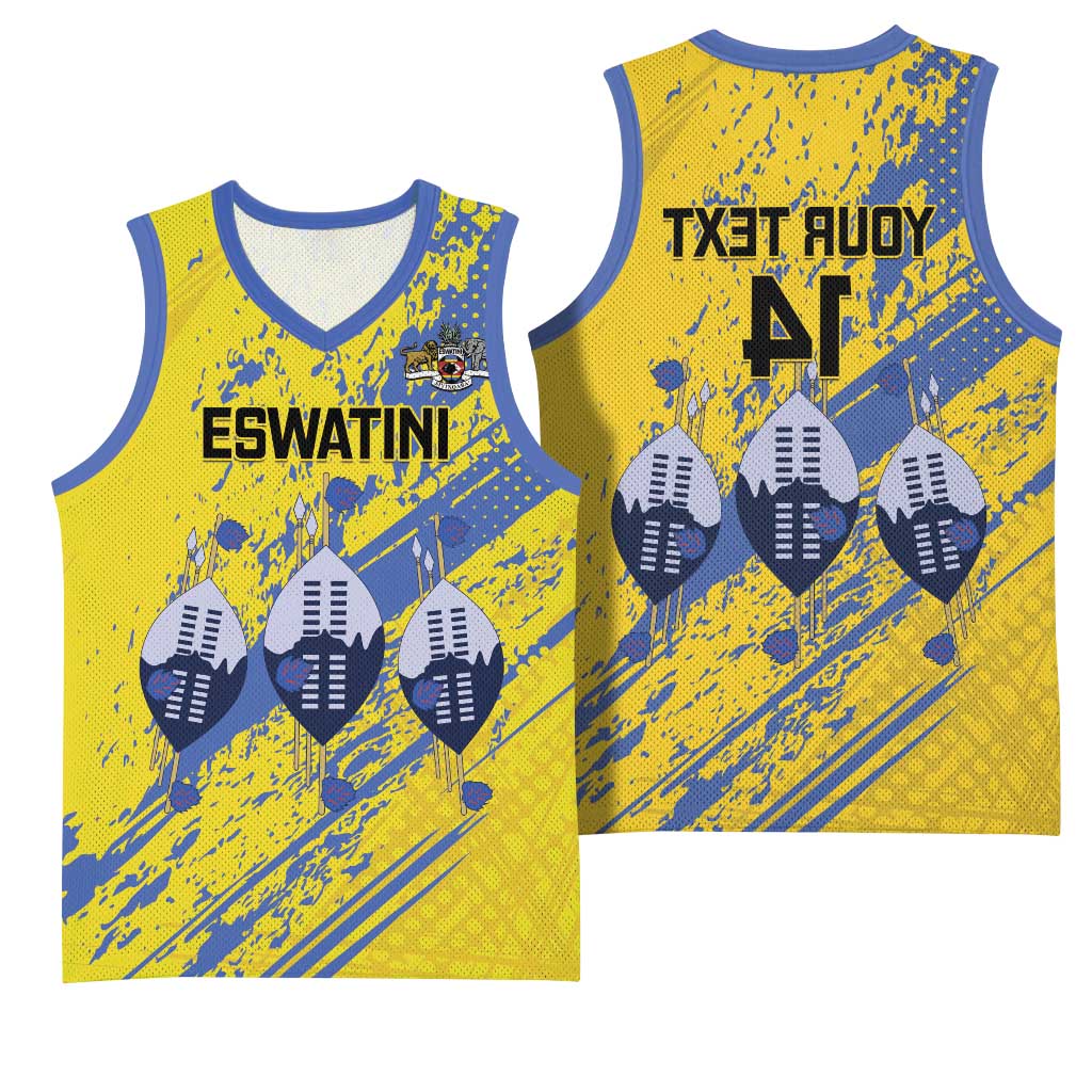 Eswatini Football Custom Basketball Jersey Sihlangu Semnikati Yellow - African Pride