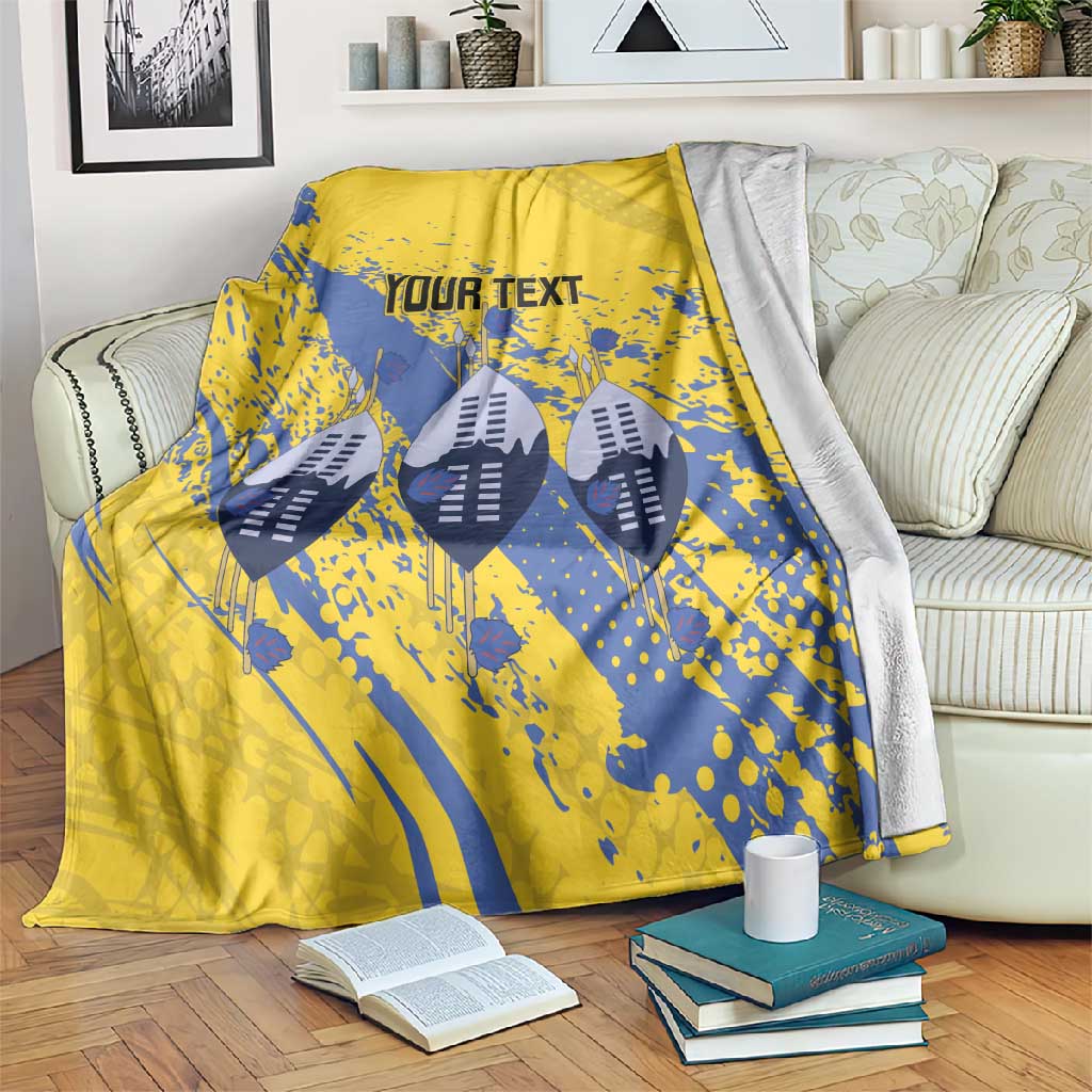 Eswatini Football Custom Blanket Sihlangu Semnikati Yellow - African Pride