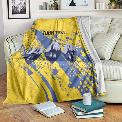 Eswatini Football Custom Blanket Sihlangu Semnikati Yellow - African Pride