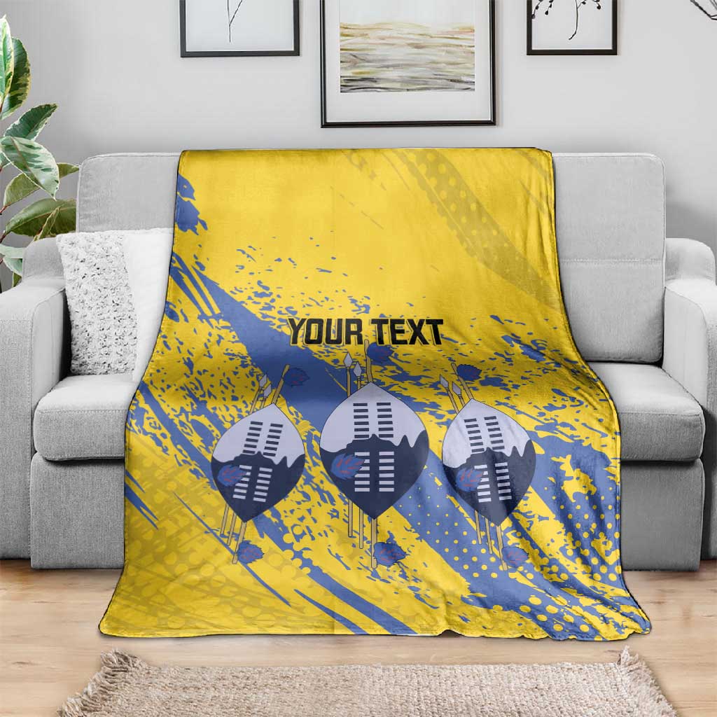 Eswatini Football Custom Blanket Sihlangu Semnikati Yellow - African Pride