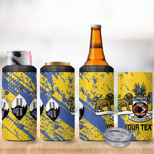Eswatini Football Custom 4 in 1 Can Cooler Tumbler Sihlangu Semnikati Yellow - African Pride