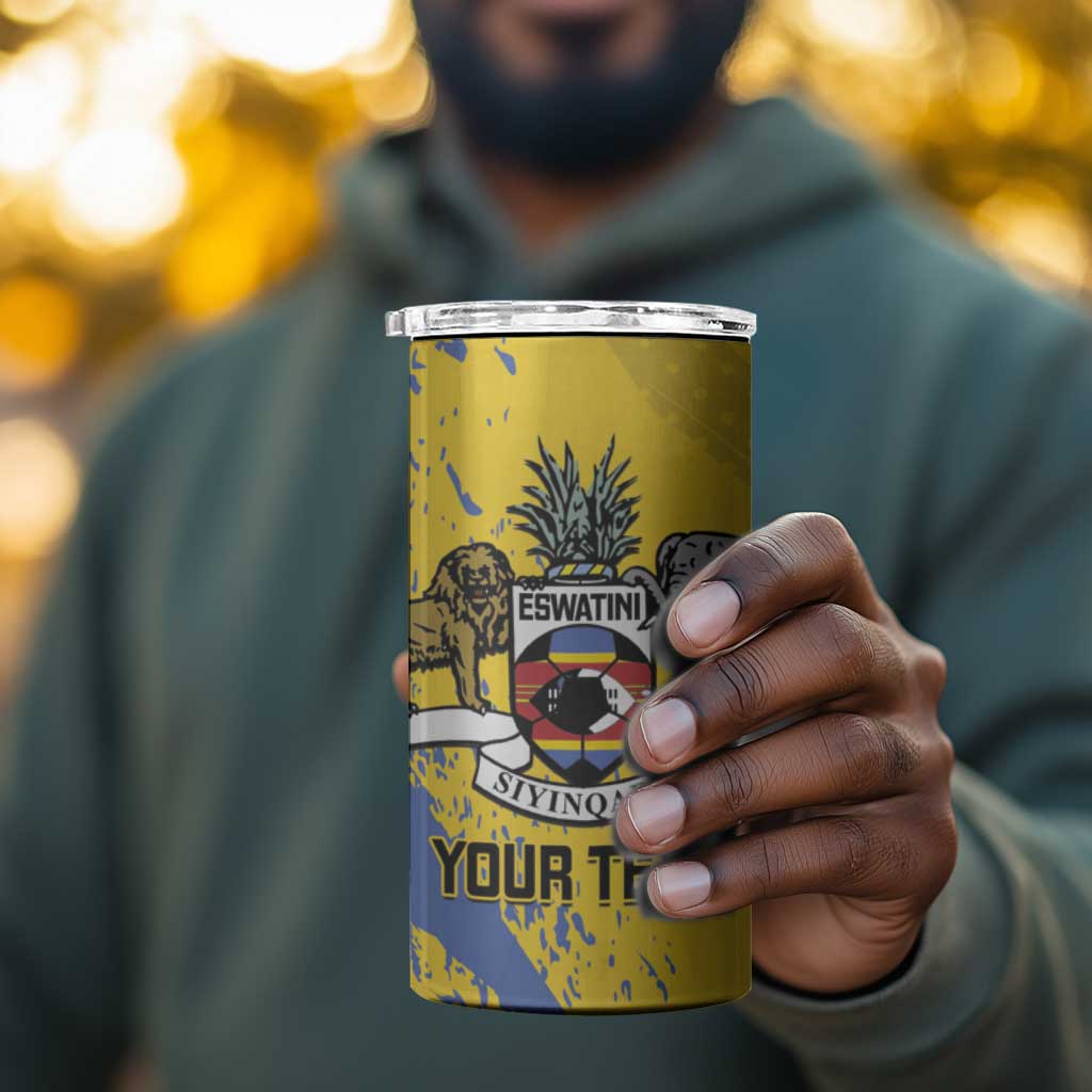 Eswatini Football Custom 4 in 1 Can Cooler Tumbler Sihlangu Semnikati Yellow - African Pride
