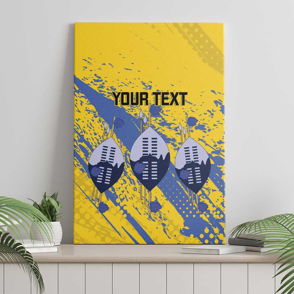Eswatini Football Custom Canvas Wall Art Sihlangu Semnikati Yellow - African Pride