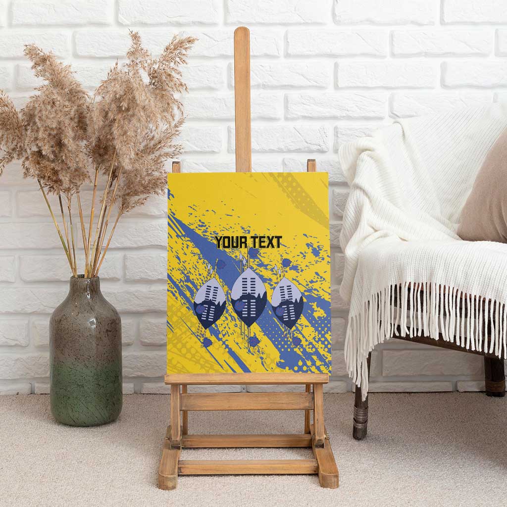 Eswatini Football Custom Canvas Wall Art Sihlangu Semnikati Yellow - African Pride